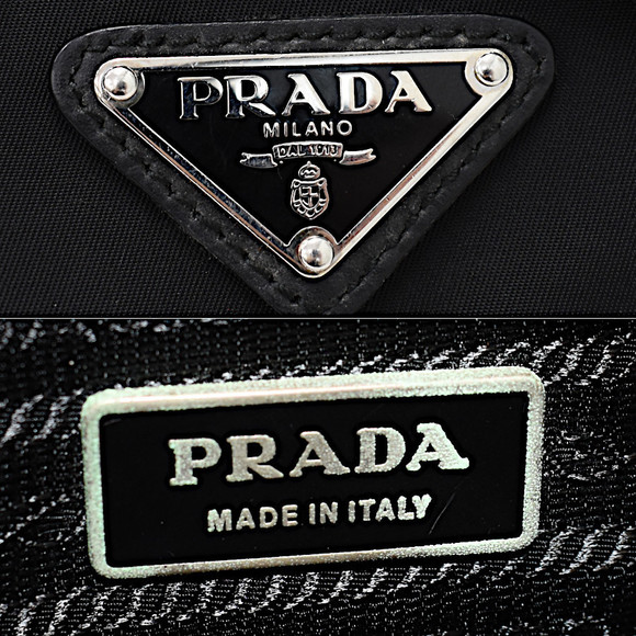 Prada plate nylon triangle triangular bag black shoulder - Picture 9 of 9
